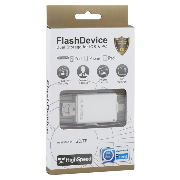 NK-208 3 in 1 i-Flash TF Card / SD Card Reader For 8 Pin + USB 2.0 + Micro USB Devices(White) - U Disk & Card Reader by PMC Jewellery | Online Shopping South Africa | PMC Jewellery