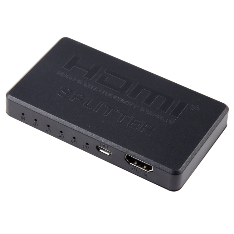 3D 4K HDMI Splitter Box, 1 Input x 4 Output, USB Power Supply(Black) - Splitter by PMC TechLife | Online Shopping South Africa | PMC TechLife | Buy Now Pay Later Mobicred