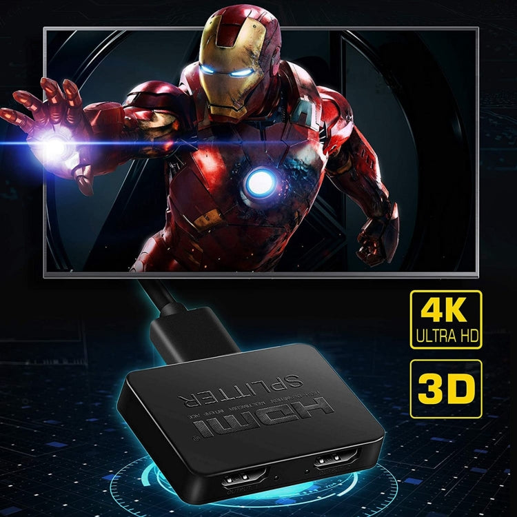 3D 4K HDMI Splitter Box, 1 Input x 4 Output, USB Power Supply(Black) - Splitter by PMC TechLife | Online Shopping South Africa | PMC TechLife | Buy Now Pay Later Mobicred