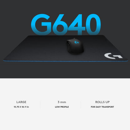 Logitech G640 Cloth Soft E-sport Gaming Mouse Pad, Size: 46 x 40cm (Black) - Mouse Pads by Logitech | Online Shopping South Africa | PMC Jewellery | Buy Now Pay Later Mobicred