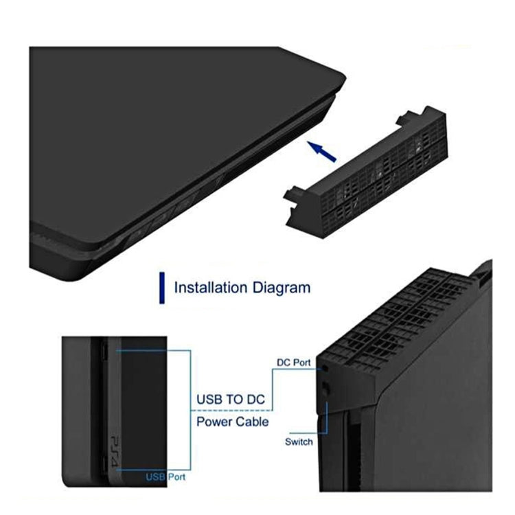 DOBE TP4-819 Temperature Control Cooling Fan for Sony PS4 Slim Game Console(Black) - Others by DOBE | Online Shopping South Africa | PMC TechLife