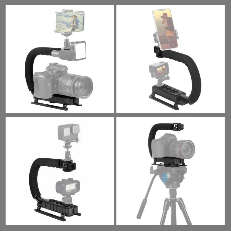 PULUZ U/C Shape 3-Head Cold Shoes Portable Handheld DV Bracket Stabilizer for All SLR Cameras and Home DV Camera - free shipping - PMC TechLife - Order now!