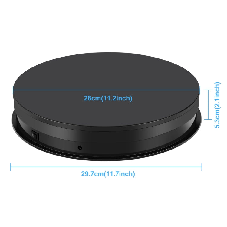 PULUZ 30cm Adjusting Speed Rotating Turntable Display Stand, Load 10-15kg, EU Plug (Black) - free shipping - PMC TechLife - Order now!