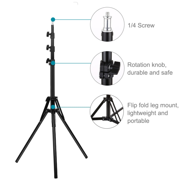 PULUZ Reverse Foldable 4 Sections 1.8m Height Tripod Mount Holder for Vlogging Video Light  Live Broadcast Kits(Black) - free shipping - PMC TechLife - Order now!