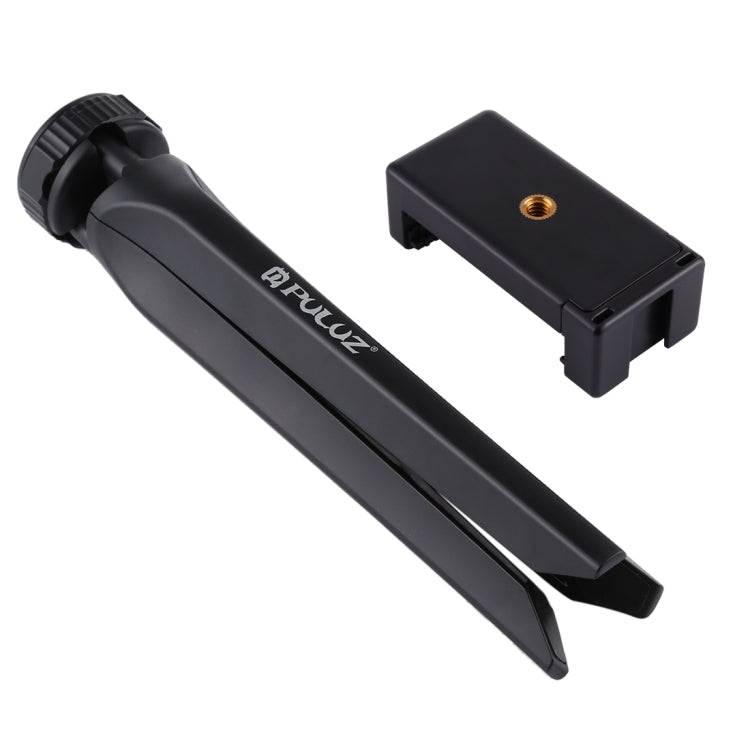 PULUZ Pocket Mini Plastic Tripod Mount with Phone Clamp for Smartphones(Black) - Tripods by PULUZ | Online Shopping South Africa | PMC TechLife