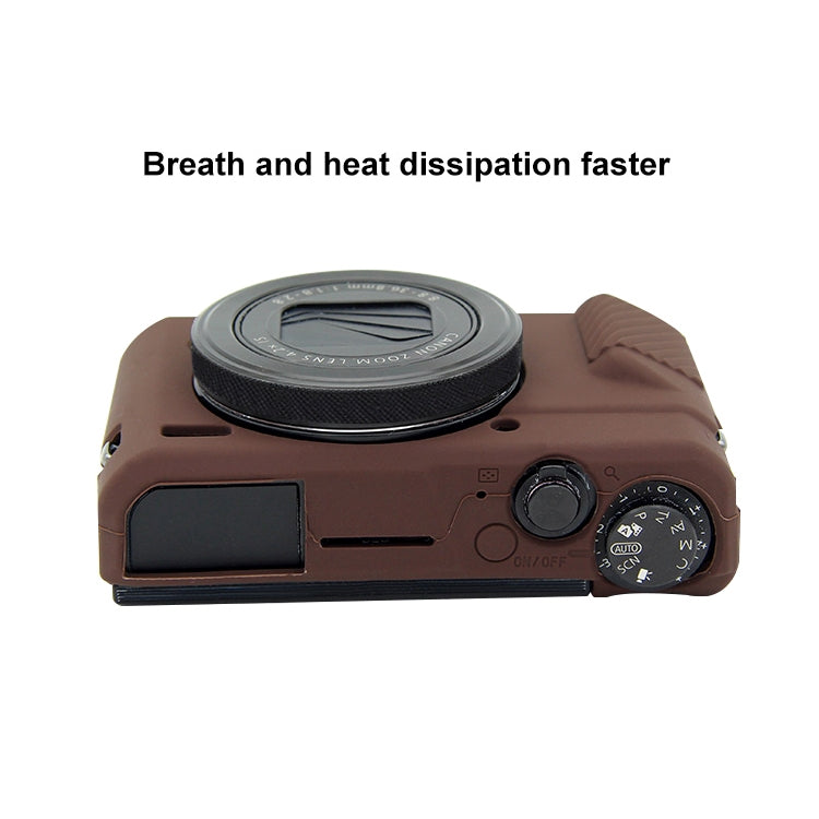 PULUZ Soft Silicone Protective Case for Canon EOS G7 X Mark II(Coffee) - Protective Case by PULUZ | Online Shopping South Africa | PMC TechLife | Buy Now Pay Later Mobicred