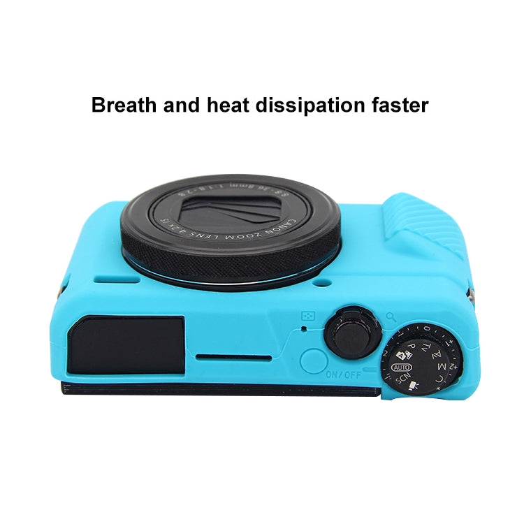 PULUZ Soft Silicone Protective Case for Canon EOS G7 X Mark II(Blue) - Protective Case by PULUZ | Online Shopping South Africa | PMC TechLife | Buy Now Pay Later Mobicred
