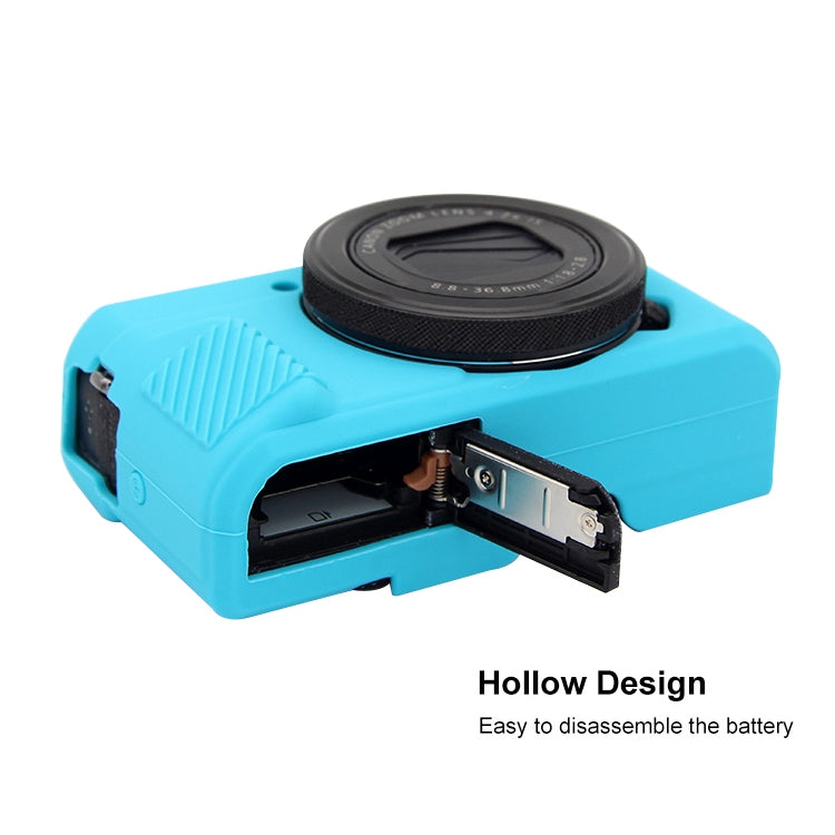 PULUZ Soft Silicone Protective Case for Canon EOS G7 X Mark II(Blue) - Protective Case by PULUZ | Online Shopping South Africa | PMC TechLife | Buy Now Pay Later Mobicred