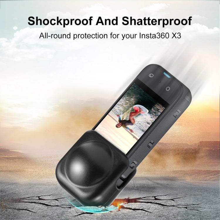 For Insta360 X3 PULUZ Silicone Protective  Lens Cover(Black) - Len Accessories by PULUZ | Online Shopping South Africa | PMC TechLife | Buy Now Pay Later Mobicred