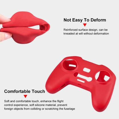 For DJI FPV Combo Remote Control PULUZ Silicone Protective Case with Neck Strap(Red) -  by PULUZ | Online Shopping South Africa | PMC Jewellery