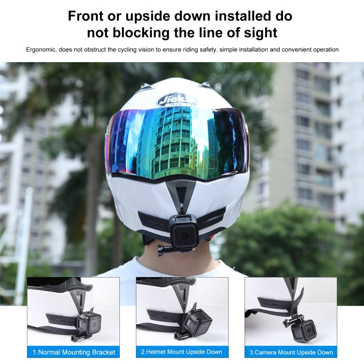 PULUZ Bending Action Camera Motorcycle Helmet Chin Mount (Black) - Helmet Mount by PULUZ | Online Shopping South Africa | PMC TechLife