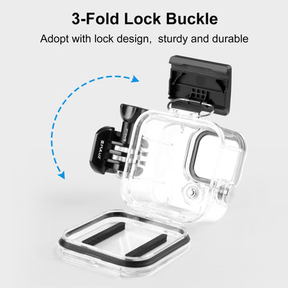 For GoPro Hero11 Black Mini PULUZ 40m Waterproof Housing Protective Case with Buckle Basic Mount & Screw (Transparent) - Waterproof Cases by PULUZ | Online Shopping South Africa | PMC Jewellery | Buy Now Pay Later Mobicred