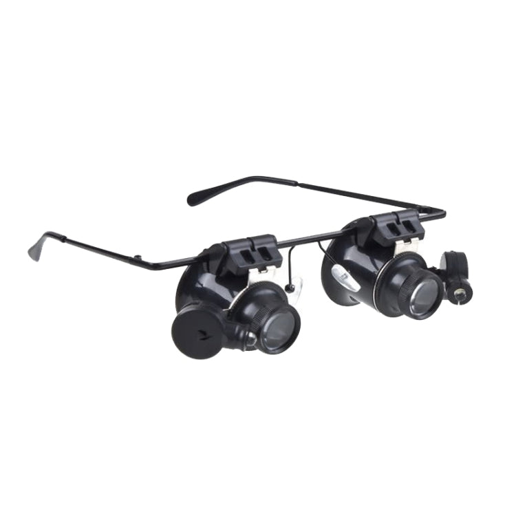 20X Glasses Type Watch Repair Loupe Magnifier with LED Light(Black) - Glasses Style by PMC Jewellery | Online Shopping South Africa | PMC Jewellery