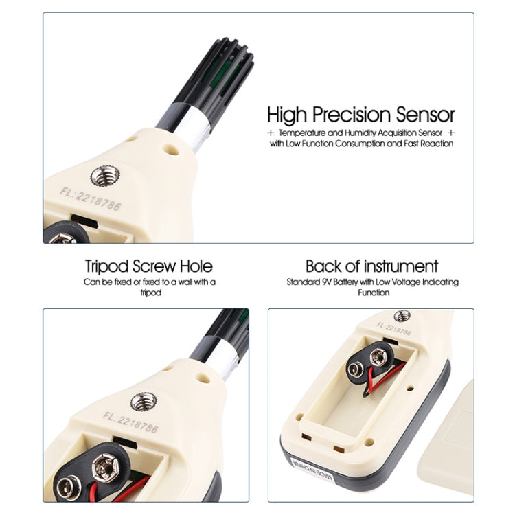 BENETECH GM1362 1.45 Inch Screen Digital Humidity & Temperature Meter(White) - Indoor Thermometer by BENETECH | Online Shopping South Africa | PMC TechLife | Buy Now Pay Later Mobicred