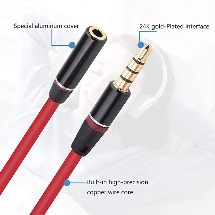 1.2m Aux Audio Cable 3.5mm Male to Female, Compatible with Phones, Tablets, Headphones, MP3 Player, Car/Home Stereo & More(Red) - Cable & Splitter by PMC Jewellery | Online Shopping South Africa | PMC Jewellery