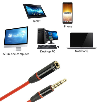 1.2m Aux Audio Cable 3.5mm Male to Female, Compatible with Phones, Tablets, Headphones, MP3 Player, Car/Home Stereo & More(Red) - Cable & Splitter by PMC Jewellery | Online Shopping South Africa | PMC Jewellery