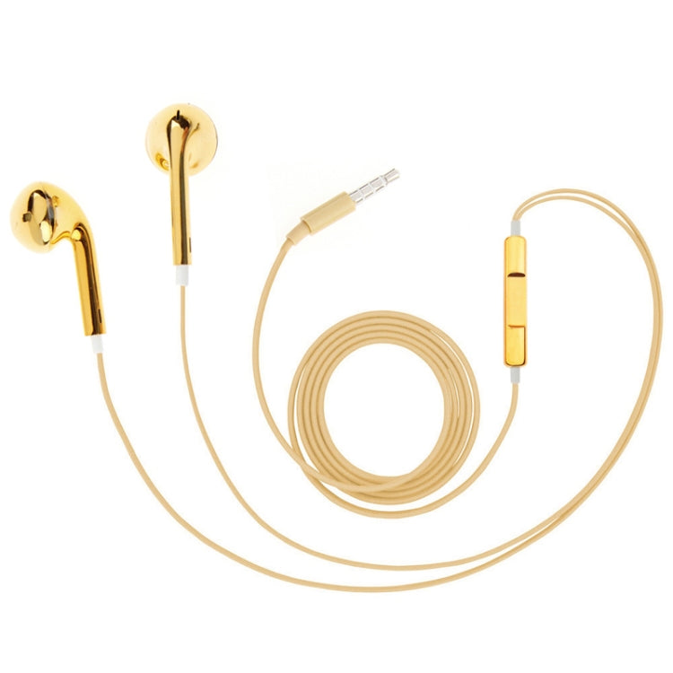 3.5mm Stereo Electroplating Wire Control Earphone for Android Phones / PC / MP3 Player / Laptops(Yellow) - In Ear Wired Earphone by PMC TechLife | Online Shopping South Africa | PMC TechLife