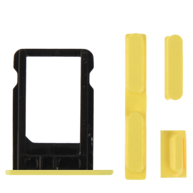 Full Housing  Chassis / Back Cover with Mounting Plate & Mute Button + Power Button + Volume Button + Nano SIM Card Tray for iPhone 5C(Yellow) - iPhone 5 Parts by PMC TechLife | Online Shopping South Africa | PMC TechLife
