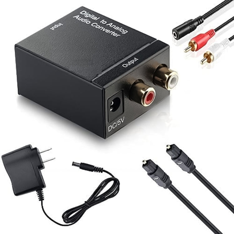 Analog RCA to Digital Optical Coaxial Toslink Audio Converter(Black) - RCA Adapter by PMC TechLife | Online Shopping South Africa | PMC TechLife