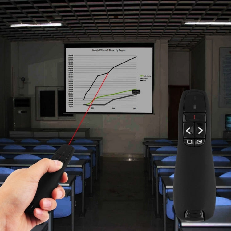 Multimedia Presenter with Laser Pointer & USB Receiver for Projector / PC / Laptop, Control Distance: 15m (R400)(Black) -  by PMC Jewellery | Online Shopping South Africa | PMC Jewellery