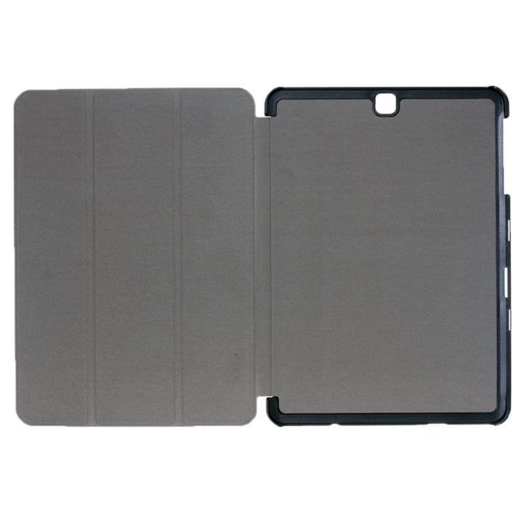 Custer Texture Horizontal Flip Leather Case with 3-folding Holder for Galaxy Tab S2 9.7 / T815(Black) - free shipping - PMC TechLife - Order now!