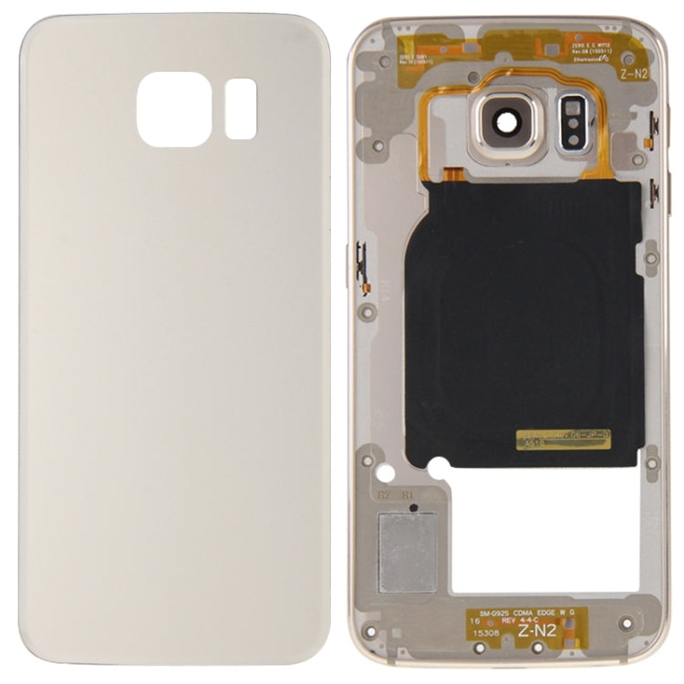 For Galaxy S6 Edge / G925 Full Housing Cover (Back Plate Housing Camera Lens Panel + Battery Back Cover ) (Gold) - Back Cover by PMC Jewellery | Online Shopping South Africa | PMC Jewellery