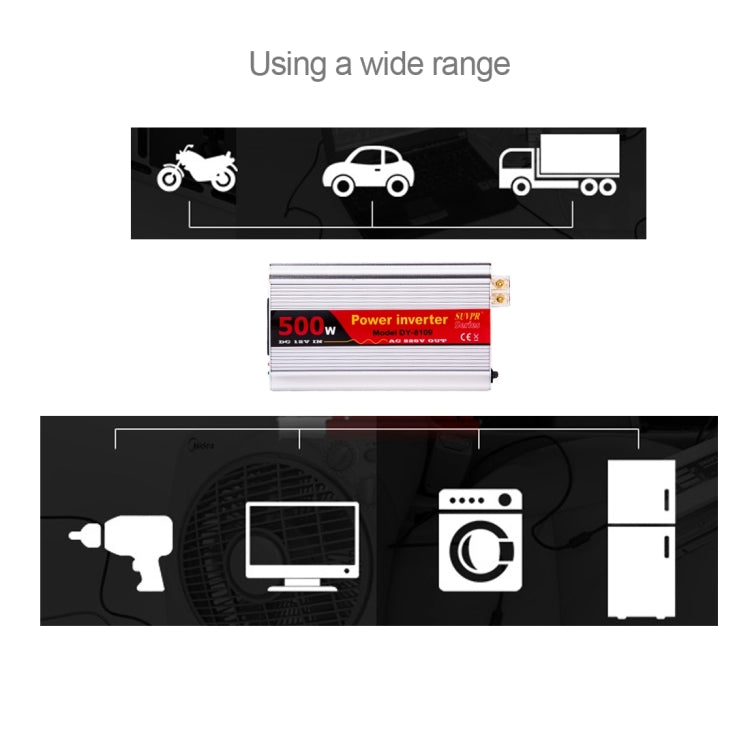 SUVPR DY-8109 500W DC 12V to AC 220V Car Power Inverter with 500mA USB Port & Universal Power Socket - Others by SUVPR | Online Shopping South Africa | PMC Jewellery