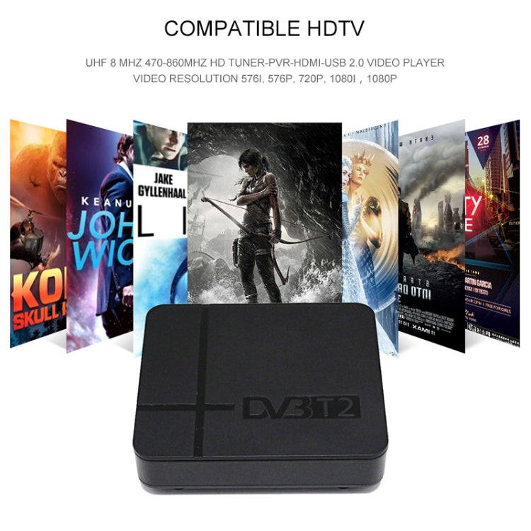 Mini Terrestrial Receiver HD DVB-T2 Set Top Box, Support USB / HDMI / MPEG4 /H.264(Black) - DVB-T & Analog Solutions by PMC TechLife | Online Shopping South Africa | PMC TechLife