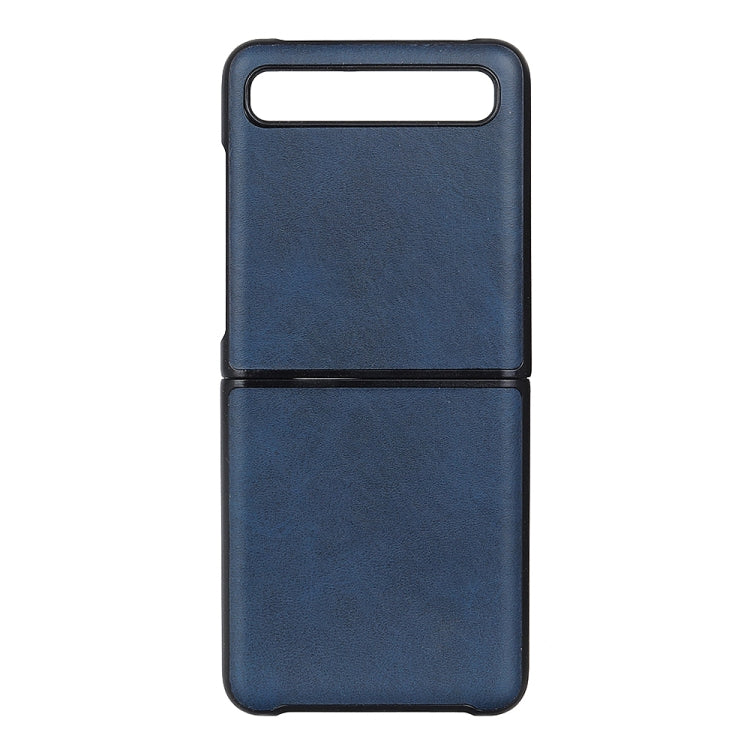 For Galaxy Z Flip Two-color Cow Leather Texture Folding Protective Case(Blue) - Galaxy Phone Cases by PMC TechLife | Online Shopping South Africa | PMC TechLife | Buy Now Pay Later Mobicred