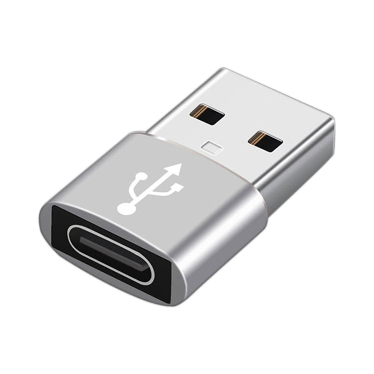 USB-C / Type-C Female to USB 2.0 Male Aluminum Alloy Adapter, Support Charging & Transmission(Silver) - free shipping - PMC TechLife - Order now!