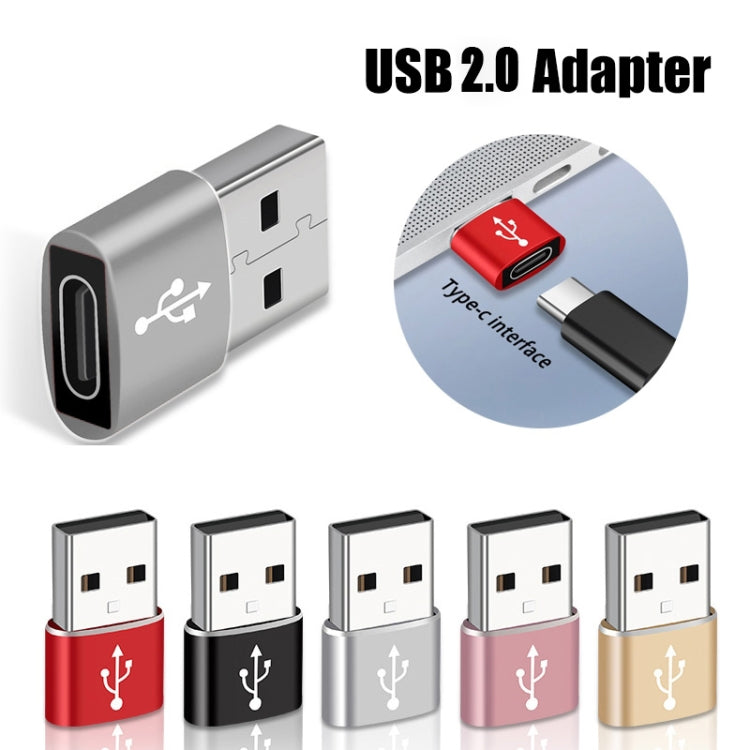 USB-C / Type-C Female to USB 2.0 Male Aluminum Alloy Adapter, Support Charging & Transmission(Silver) - free shipping - PMC TechLife - Order now!