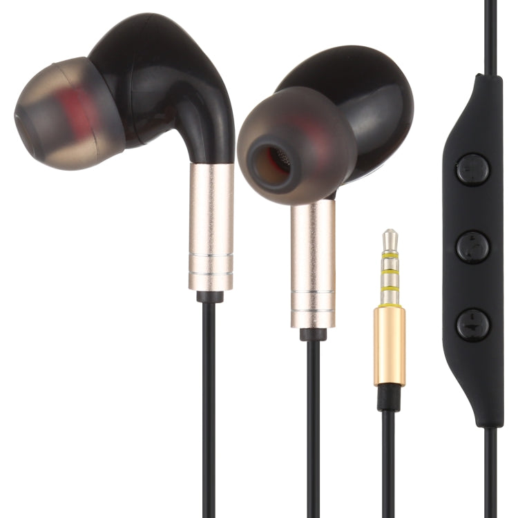 520 3.5mm Plug In-ear Wired Wire-control Earphone with Silicone Earplugs, Cable Length: 1.2m(Gold) - Normal Style Earphone by PMC Jewellery | Online Shopping South Africa | PMC Jewellery