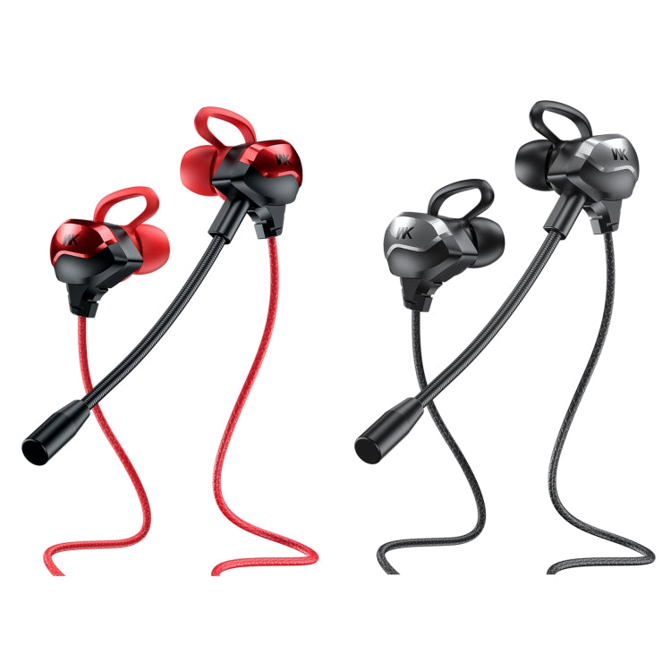 WK ET-Y30 ET Series 3.5mm Elbow In-ear Wired Wire-control Gaming Earphone with Microphone (Black) - Normal Style Earphone by WK | Online Shopping South Africa | PMC Jewellery