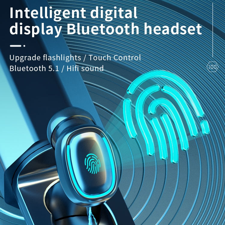 C1 Bluetooth 5.0 TWS Touch Polygonal Digital Display True Wireless Bluetooth Earphone with Charging Box(Black) - TWS Earphone by PMC TechLife | Online Shopping South Africa | PMC TechLife