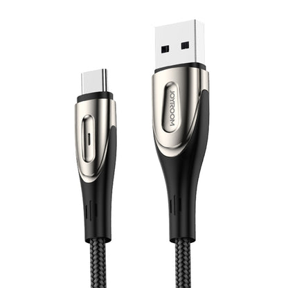 JOYROOM S-M411 Sharp Series 3A USB-C / Type-C Interface Charging + Transmission Nylon Braided Data Cable with Drop-shaped Indicator Light, Cable Length: 2m (Black) - USB-C & Type-C Cable by JOYROOM | Online Shopping South Africa | PMC Jewellery