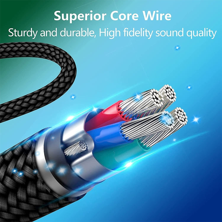 ZS0135 For SteelSeries Arctis 3 / 5 / 7 Earphone Audio Cable, Cable Length: 2m(Black) - Headset Accessories by PMC TechLife | Online Shopping South Africa | PMC TechLife