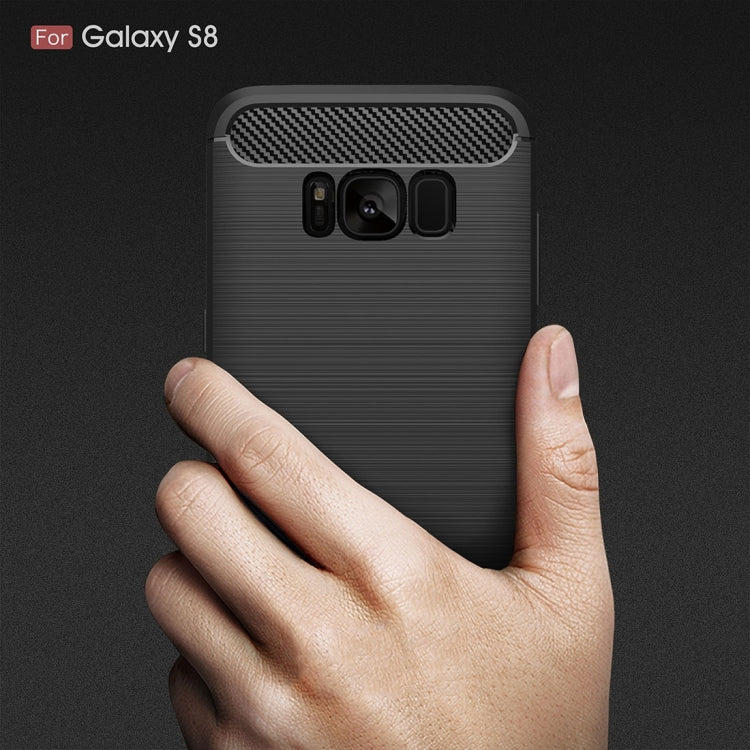For Galaxy S8 Brushed Carbon Fiber Texture Shockproof TPU Protective Cover Case (Red) - free shipping - PMC TechLife - Order now!