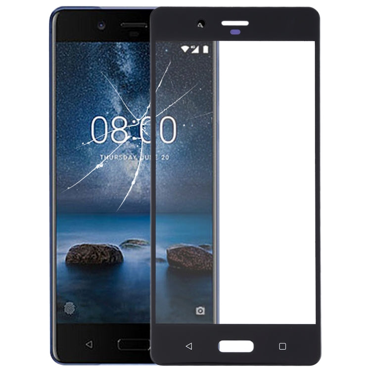 Front Screen Outer Glass Lens for Nokia 8 / N8 TA-1012 TA-1004 TA-1052(Black) - Outer Glass Lens by PMC TechLife | Online Shopping South Africa | PMC TechLife