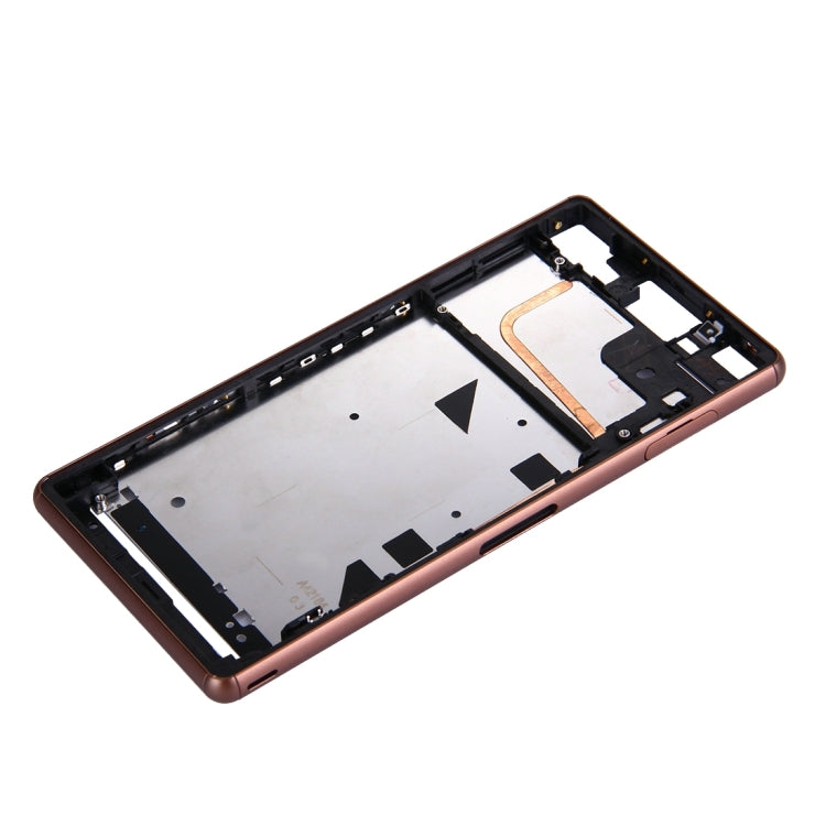 Single SIM Front Housing LCD Frame Bezel for Sony Xperia Z3(Brown) - Frame Bezel Plate by PMC TechLife | Online Shopping South Africa | PMC TechLife | Buy Now Pay Later Mobicred