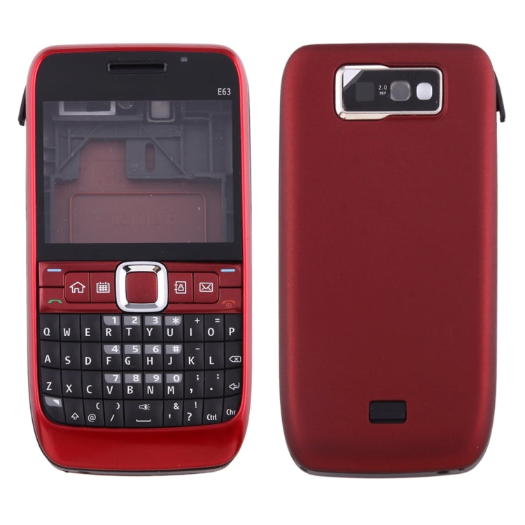 Full Housing Cover (Front Cover + Middle Frame Bezel + Battery Back Cover + Keyboard) for Nokia E63(Red) - Full Housing Cover by PMC TechLife | Online Shopping South Africa | PMC TechLife | Buy Now Pay Later Mobicred