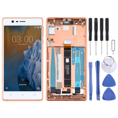 TFT LCD Screen for Nokia 3 TA-1032 Digitizer Full Assembly with Frame & Side Keys (Gold) - LCD Screen by PMC Jewellery | Online Shopping South Africa | PMC Jewellery