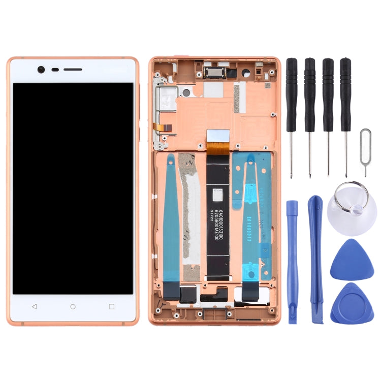 TFT LCD Screen for Nokia 3 TA-1032 Digitizer Full Assembly with Frame & Side Keys (Gold) - LCD Screen by PMC Jewellery | Online Shopping South Africa | PMC Jewellery