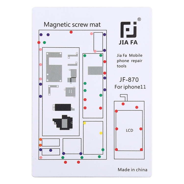 JIAFA JF-870 Magnetic Pad Screw Board for iPhone 11 - Working Mat by JIAFA | Online Shopping South Africa | PMC TechLife