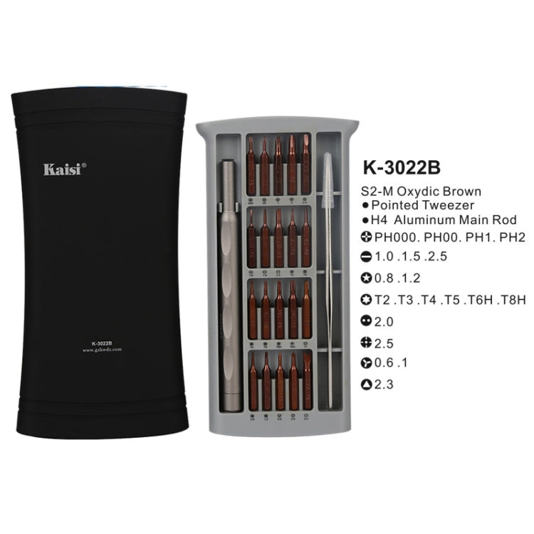 Kaisi K-3022B 22 in1 High Precision Screwdriver Set Magnetic Screwdriver Bits - Screwdriver Set by Kaisi | Online Shopping South Africa | PMC Jewellery | Buy Now Pay Later Mobicred