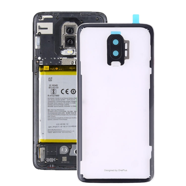 For OnePlus 6T Battery Back Cover with Camera Lens (Transparent) - Back Cover by PMC TechLife | Online Shopping South Africa | PMC TechLife