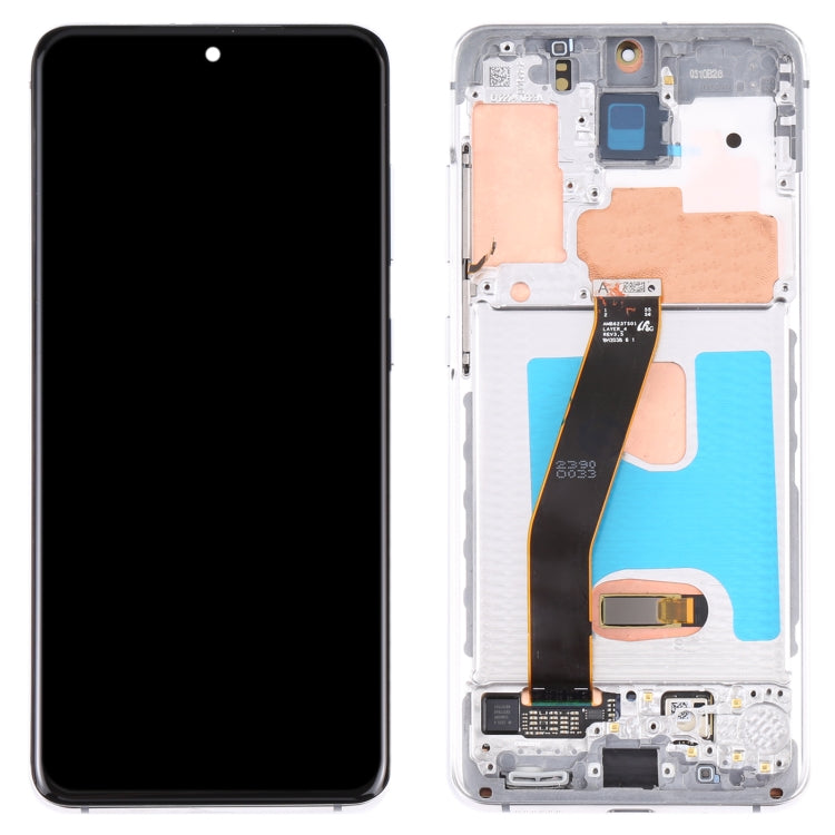 Original Dynamic AMOLED Material LCD Screen and Digitizer Full Assembly with Frame for Samsung Galaxy S20 4G SM-G980(Silver) - LCD Screen by PMC Jewellery | Online Shopping South Africa | PMC Jewellery