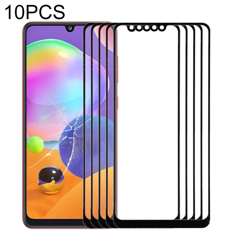 For Samsung Galaxy A31 10pcs Front Screen Outer Glass Lens (Black) - Outer Glass Lens by PMC Jewellery | Online Shopping South Africa | PMC Jewellery