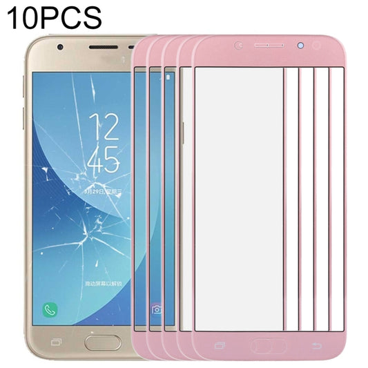 For Samsung Galaxy J3 (2017) / J330 10pcs Front Screen Outer Glass Lens (Rose Gold) - Outer Glass Lens by PMC Jewellery | Online Shopping South Africa | PMC Jewellery