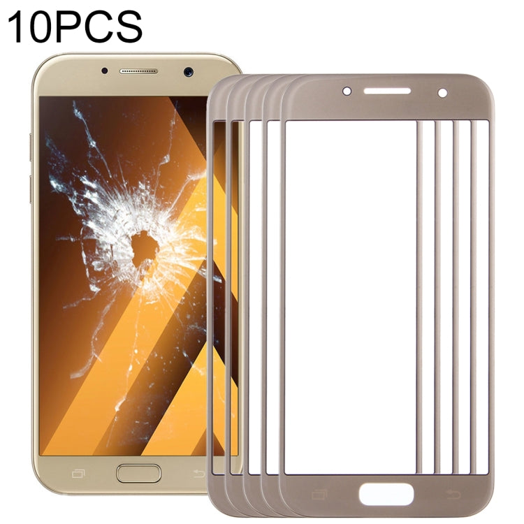 For Samsung Galaxy A7 (2017) / A720 10pcs Front Screen Outer Glass Lens (Gold) - Outer Glass Lens by PMC Jewellery | Online Shopping South Africa | PMC Jewellery