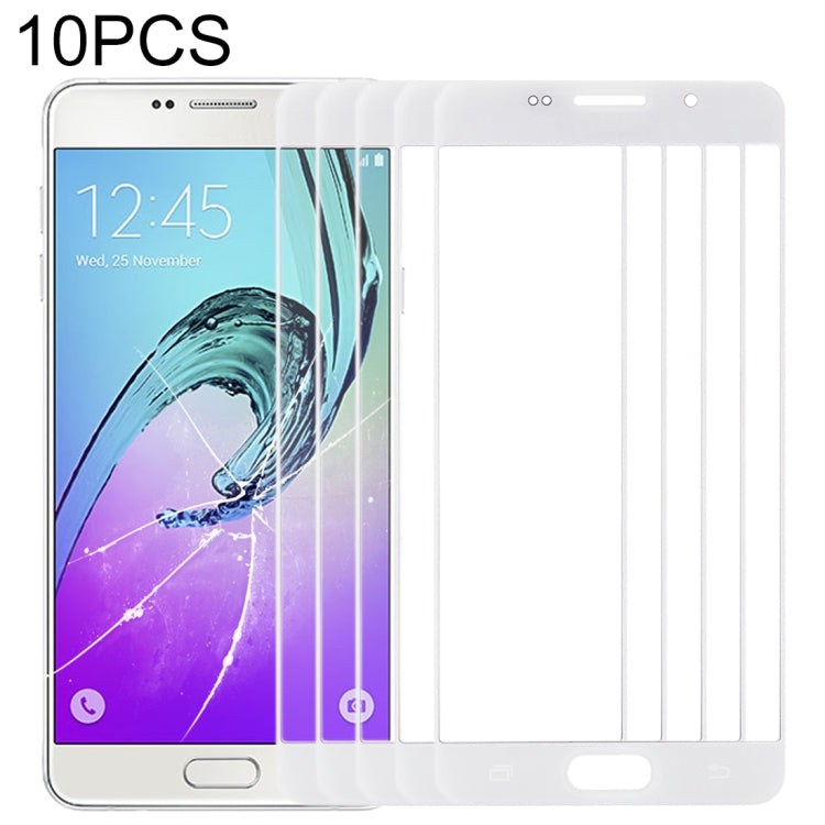 For Samsung Galaxy A7 (2016) / A710 10pcs Front Screen Outer Glass Lens (White) - Outer Glass Lens by PMC Jewellery | Online Shopping South Africa | PMC Jewellery